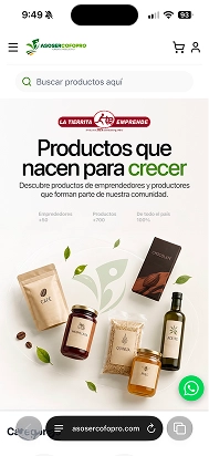 Tienda en línea de Asosercofopro en móvil